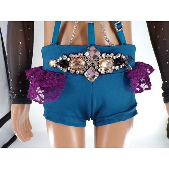 Dance Costume Reverence Small Child Teal Jazz Contemporary Long Sleeve Pageant - Picture 5 of 11